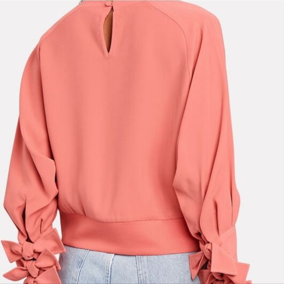 ADEAM Bow Sleeve Crepe Crewneck Top Size M - Picture 3 of 7